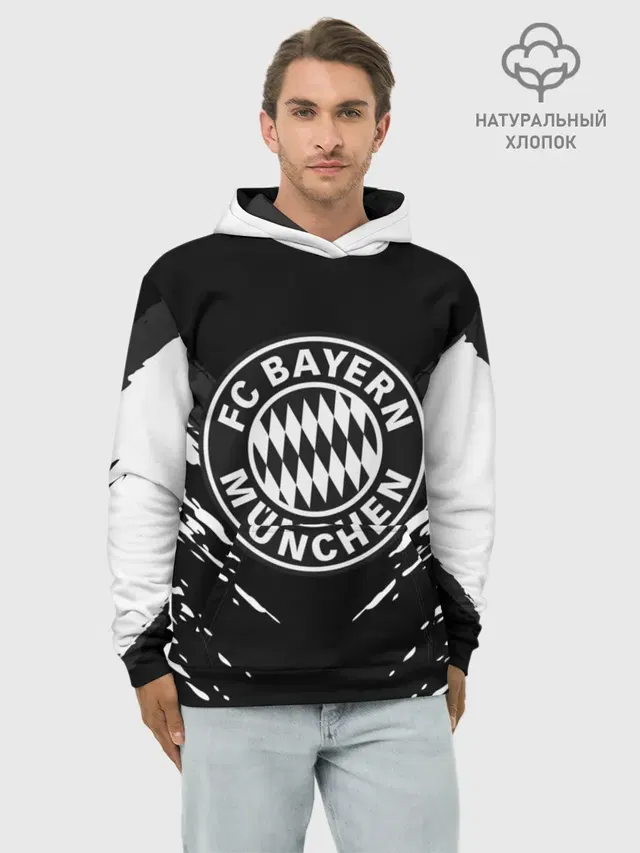 Худи мужской базовый хлопок с принтом «Bayern Munchen Sport»