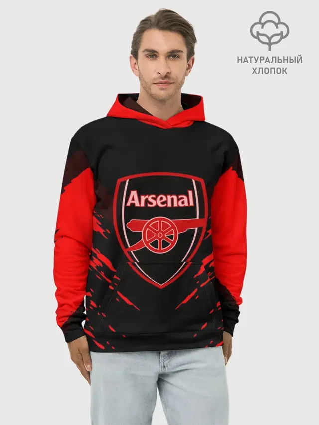 Худи мужской базовый хлопок с принтом «Arsenal Sport»