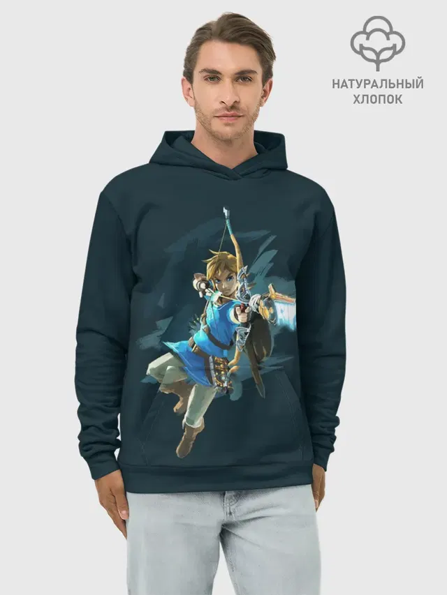 Худи мужской базовый хлопок с принтом «The Legend of Zelda»