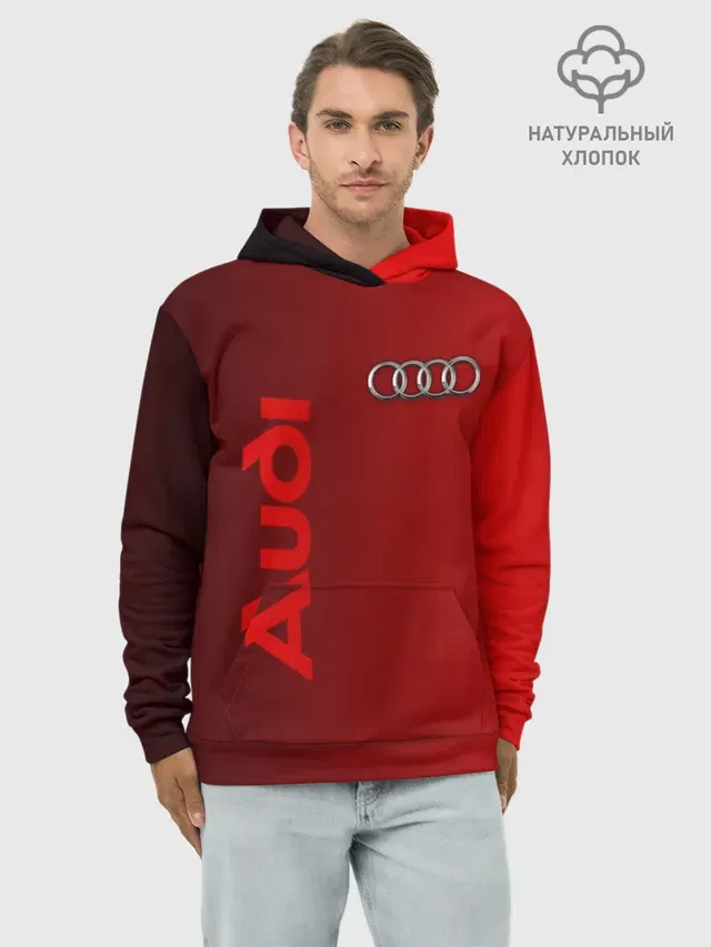 Худи мужской базовый хлопок с принтом «Audi»
