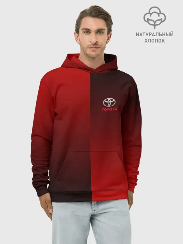 Худи мужской базовый хлопок с принтом «Тойота — TOYOTA SPORT»