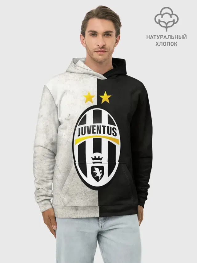 Худи мужской базовый хлопок с принтом «Ювентус — Juventus FC»