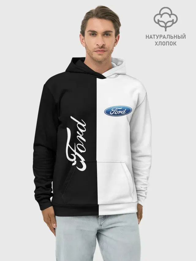 Худи мужской базовый хлопок с принтом «Ford»