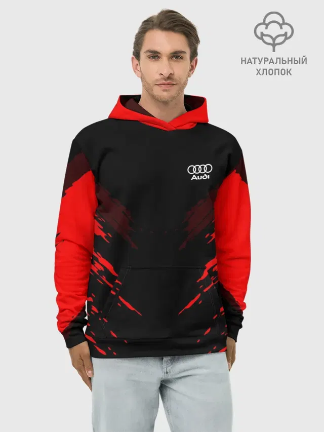 Худи мужской базовый хлопок с принтом «Audi — Audi SPORT»