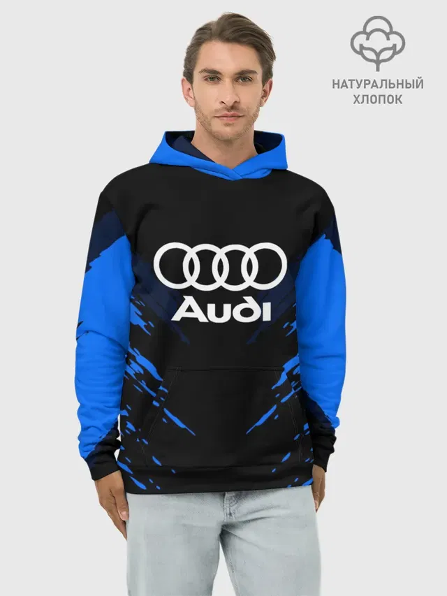 Худи мужской базовый хлопок с принтом «Audi — AUDI SPORT COLLECTION»
