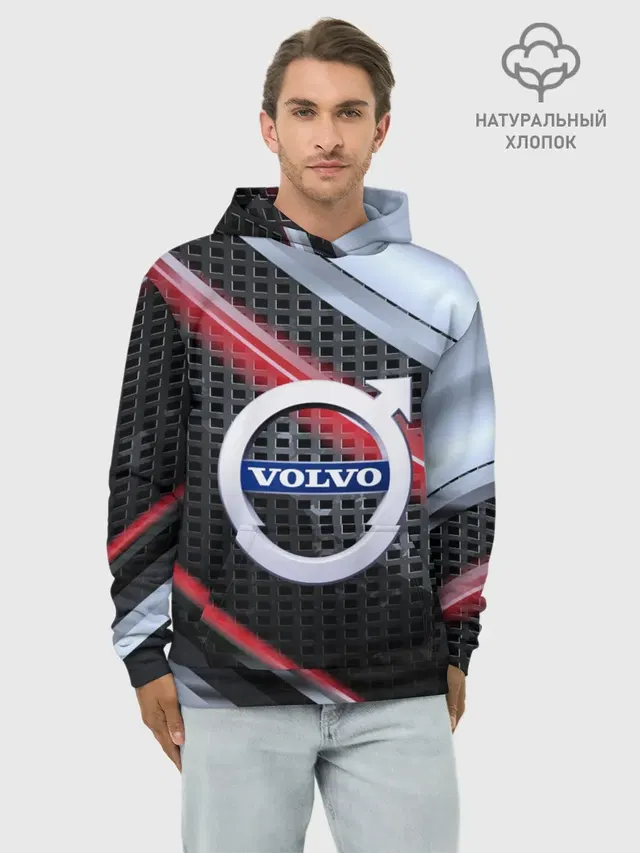 Худи мужской базовый хлопок с принтом «Volvo — VOLVO high speed collection»