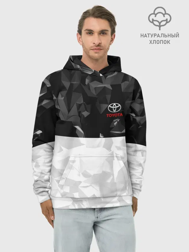 Худи мужской базовый хлопок с принтом «Тойота — TOYOTA SPORT»