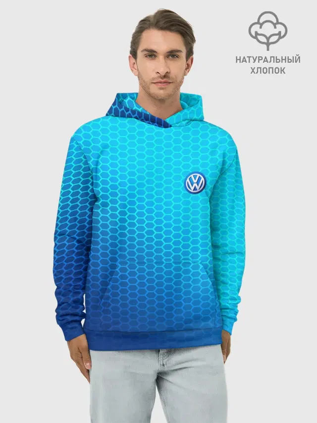 Худи мужской базовый хлопок с принтом «Volkswagen — VOLKSWAGEN carbon uniform 2018»