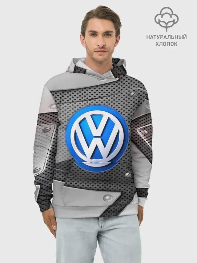 Худи мужской базовый хлопок с принтом «Volkswagen — Volkswagen metalic 2018»