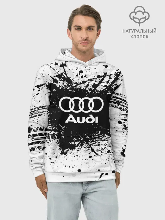 Худи мужской базовый хлопок с принтом «Audi»