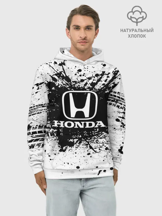 Худи мужской базовый хлопок с принтом «Honda»