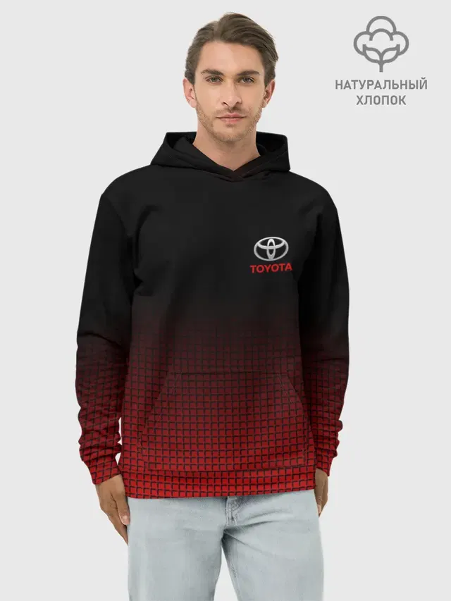 Худи мужской базовый хлопок с принтом «Тойота — TOYOTA SPORT»