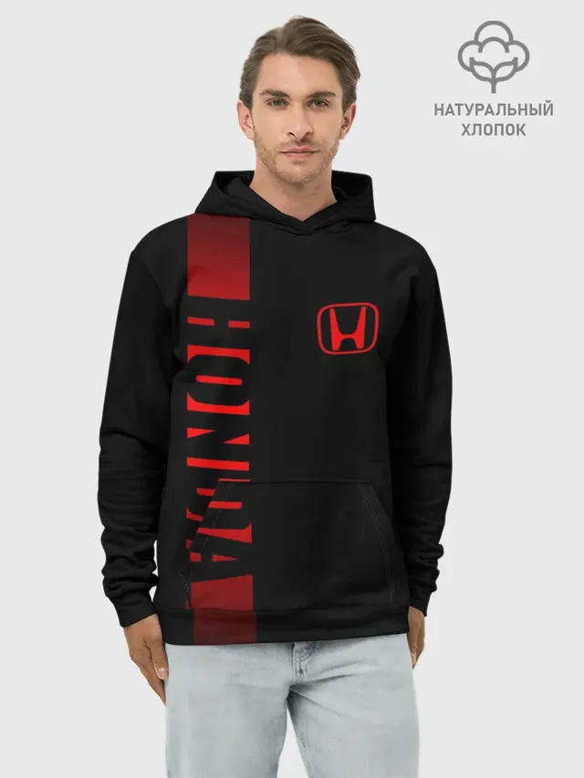 Худи мужской базовый хлопок с принтом «Honda logo — HONDA SPORT»