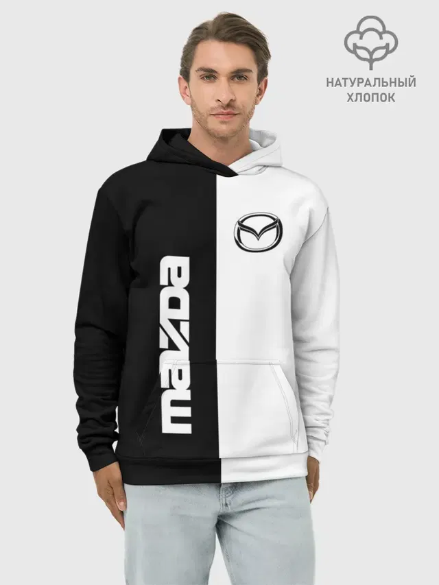 Худи мужской базовый хлопок с принтом «Mazda»