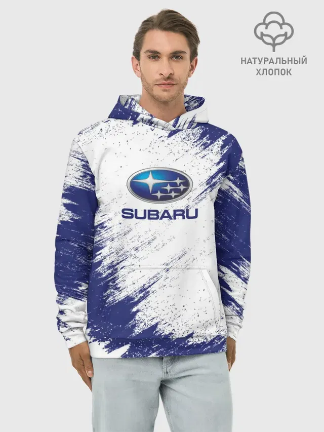 Худи мужской базовый хлопок с принтом «Subaru»