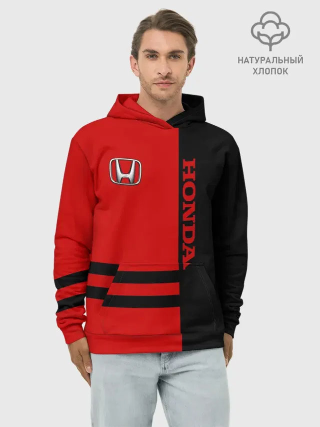 Худи мужской базовый хлопок с принтом «Racing stripes»