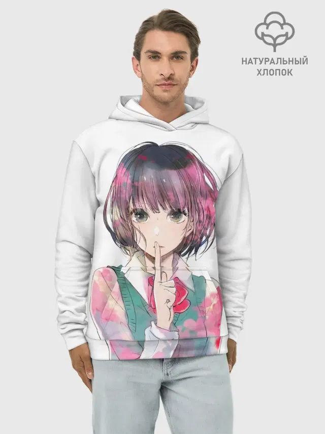 Худи мужской базовый хлопок с принтом «Kuzu no Honkai»