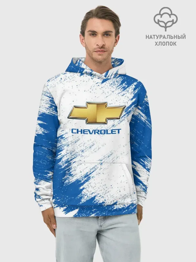 Худи мужской базовый хлопок с принтом «Chevrolet»