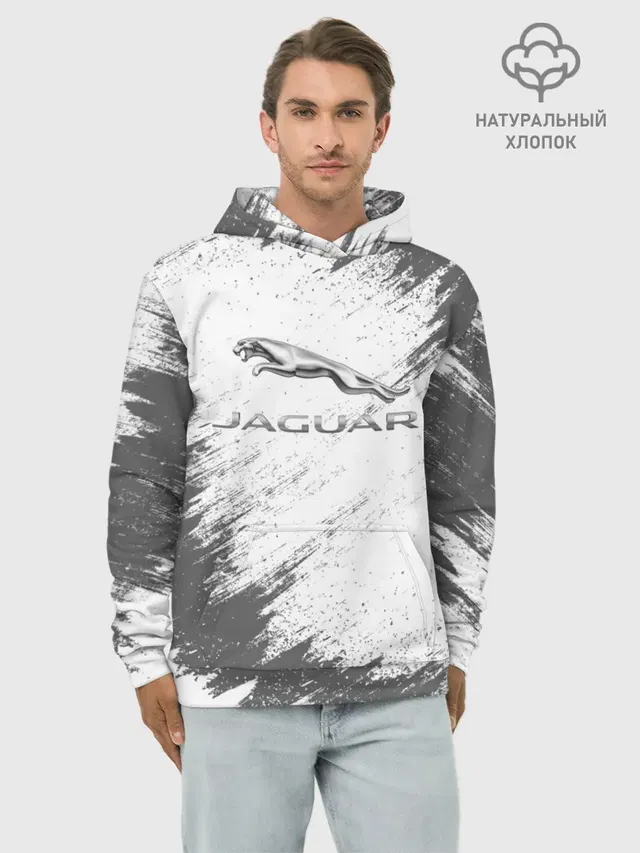 Худи мужской базовый хлопок с принтом «Jaguar»