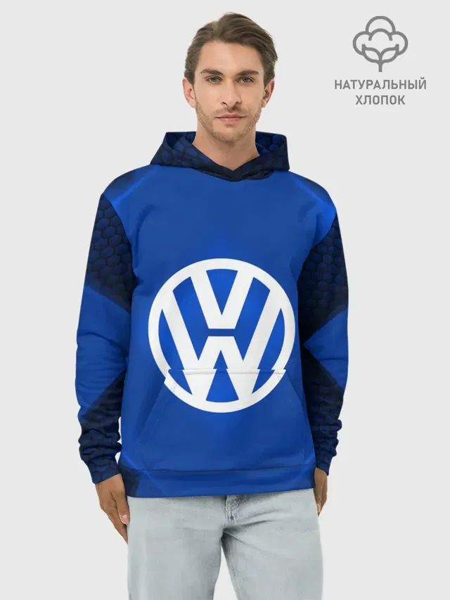 Худи мужской базовый хлопок с принтом «Volkswagen — Volkswagen SPORT»