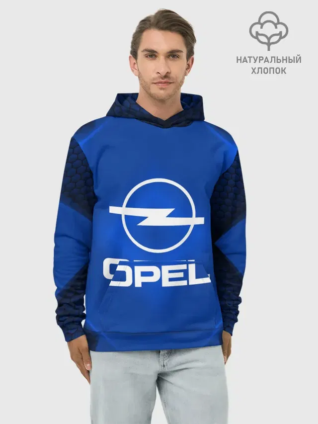 Худи мужской базовый хлопок с принтом «Opel — Opel SPORT»