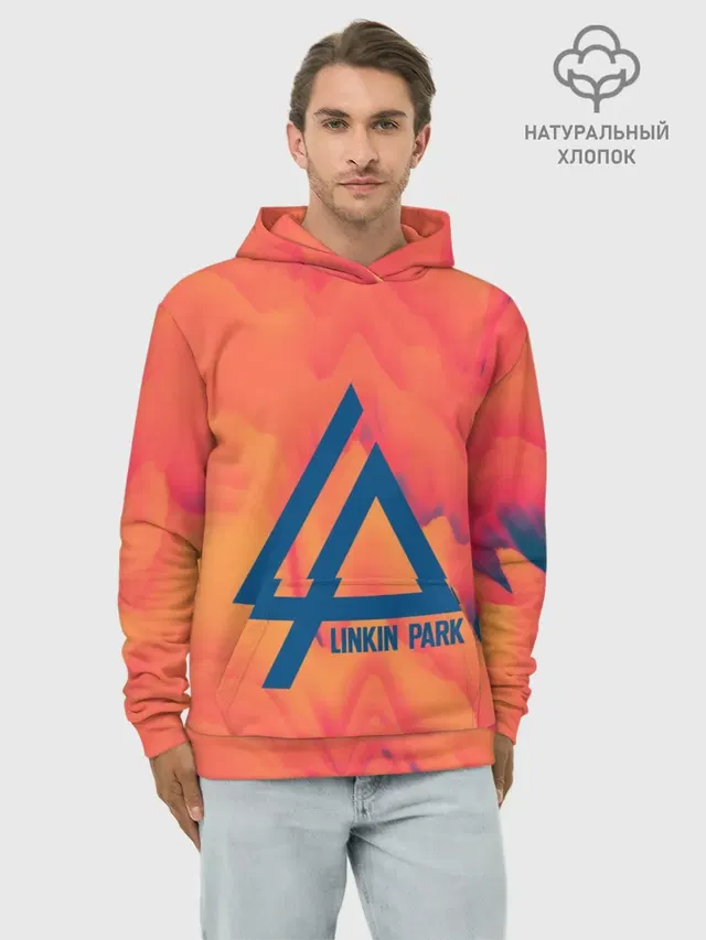 Худи мужской базовый хлопок с принтом «Linkin Park»