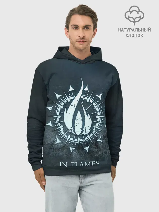 Худи мужской базовый хлопок с принтом «In Flames»