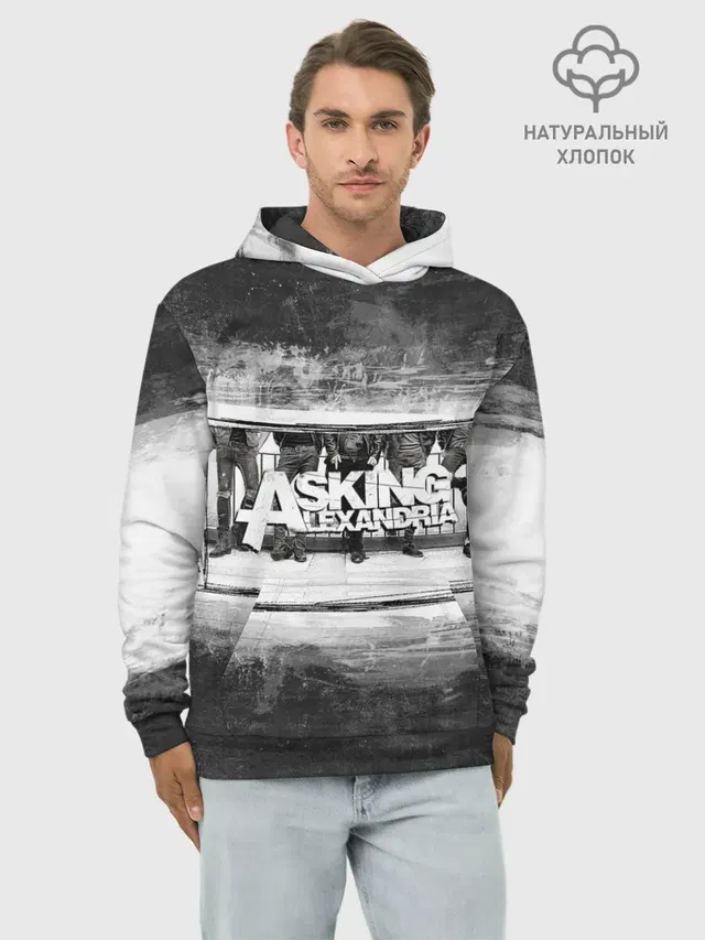 Худи мужской базовый хлопок с принтом «Asking Alexandria»