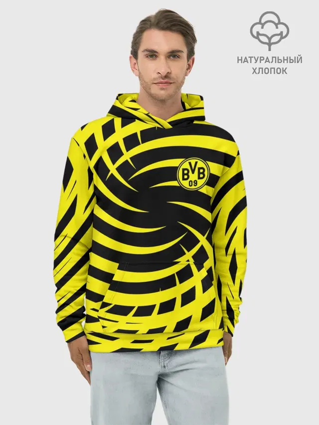 Худи мужской базовый хлопок с принтом «FC Borussia Dortmund»