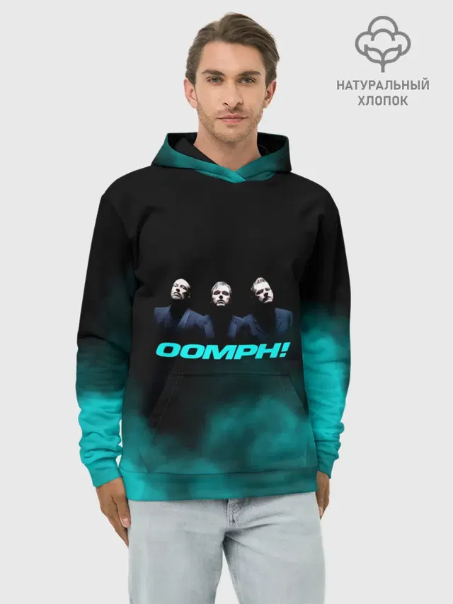 Худи мужской базовый хлопок с принтом «OOMPH»