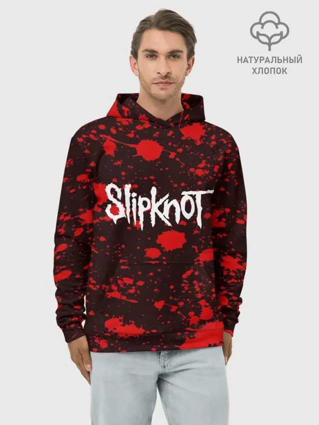Худи мужской базовый хлопок с принтом «Slipknot»