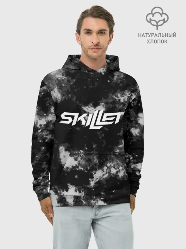 Худи мужской базовый хлопок с принтом «Skillet»