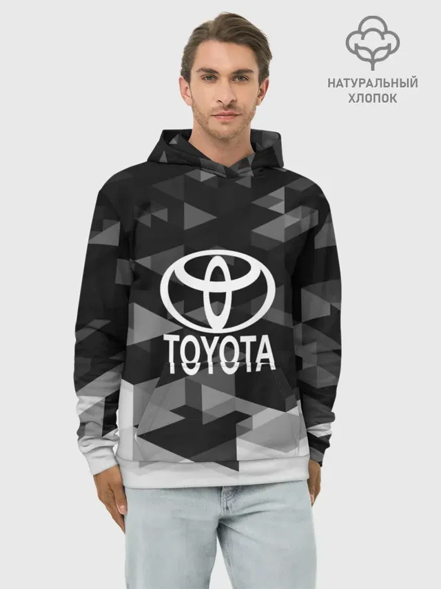 Худи мужской базовый хлопок с принтом «Тойота — Toyota sport geometry»