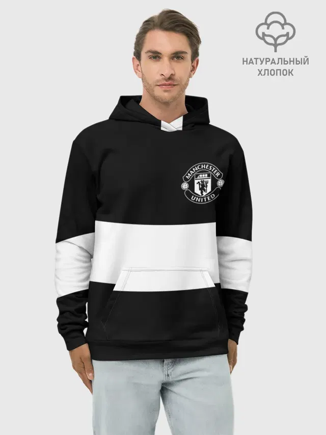 Худи мужской базовый хлопок с принтом «Манчестер Юнайтед — FC Manchester United»