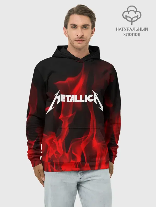 Худи мужской базовый хлопок с принтом «Metallica»