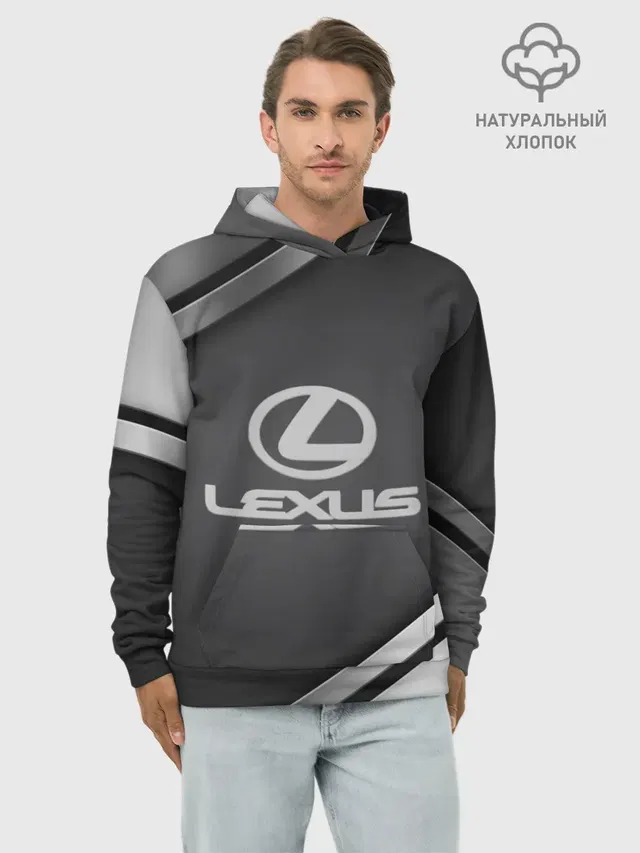 Худи мужской базовый хлопок с принтом «Lexus Sport»