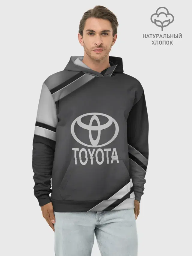 Худи мужской базовый хлопок с принтом «Тойота — TOYOTA SPORT»