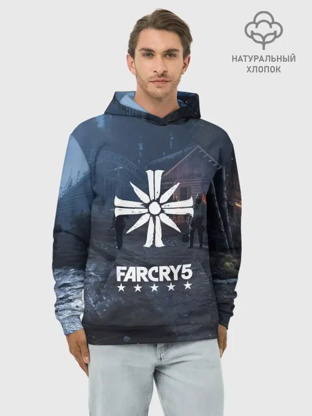 Худи мужской базовый хлопок с принтом «Far Cry — Cult Far Cry»