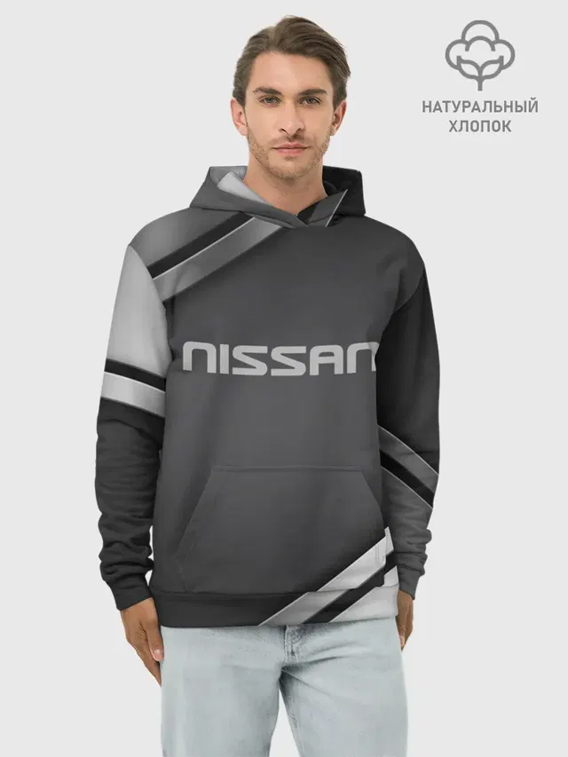 Худи мужской базовый хлопок с принтом «Nissan logo»