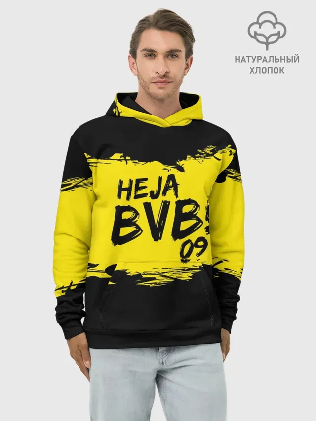 Худи мужской базовый хлопок с принтом «Borussia Dortmund FC»