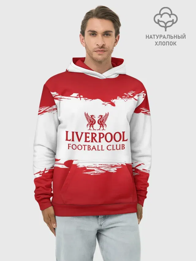 Худи мужской базовый хлопок с принтом «LFC — Liverpool FC»