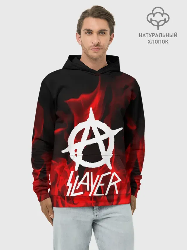 Худи мужской базовый хлопок с принтом «Slayer»