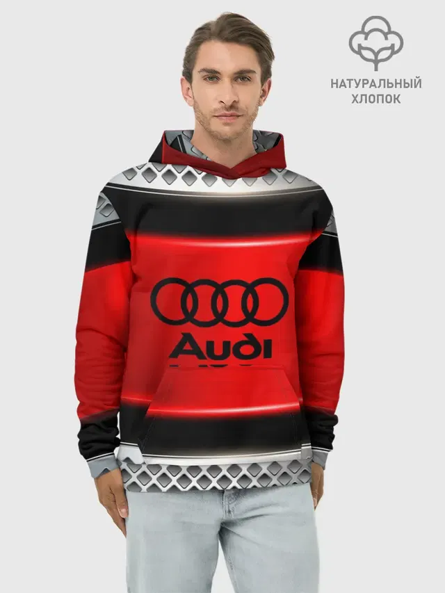 Худи мужской базовый хлопок с принтом «Audi»