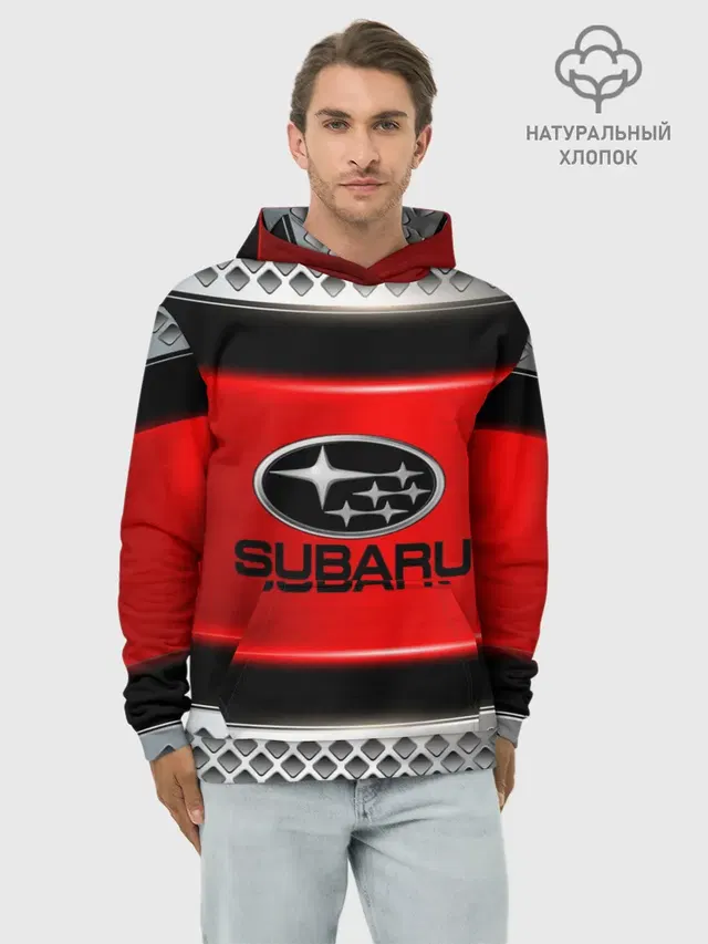 Худи мужской базовый хлопок с принтом «Subaru logo»