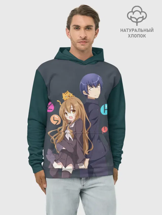 Худи мужской базовый хлопок с принтом «Toradora»