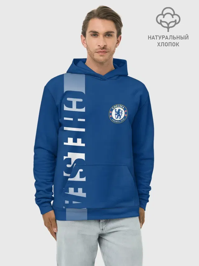 Худи мужской базовый хлопок с принтом «Челси Chelsea»