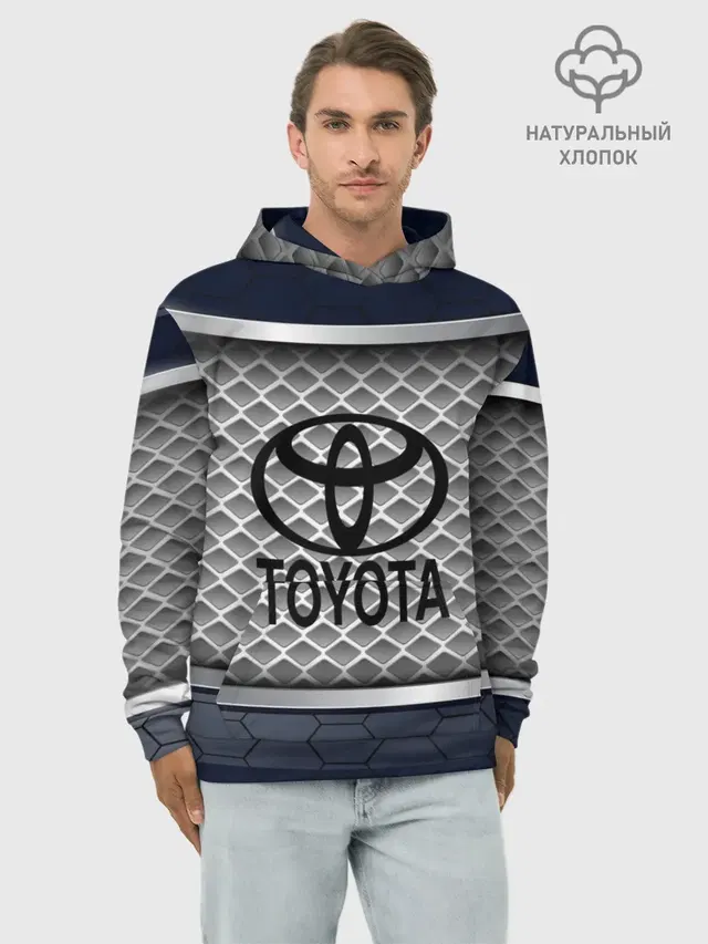 Худи мужской базовый хлопок с принтом «Тойота — TOYOTA SPORT»