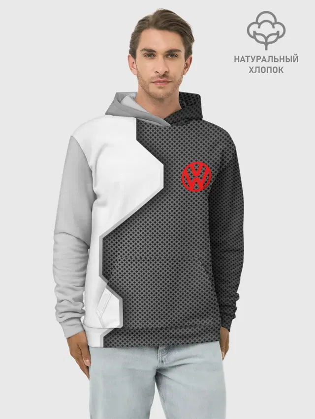 Худи мужской базовый хлопок с принтом «Volkswagen — Volkswagen sport uniform auto»