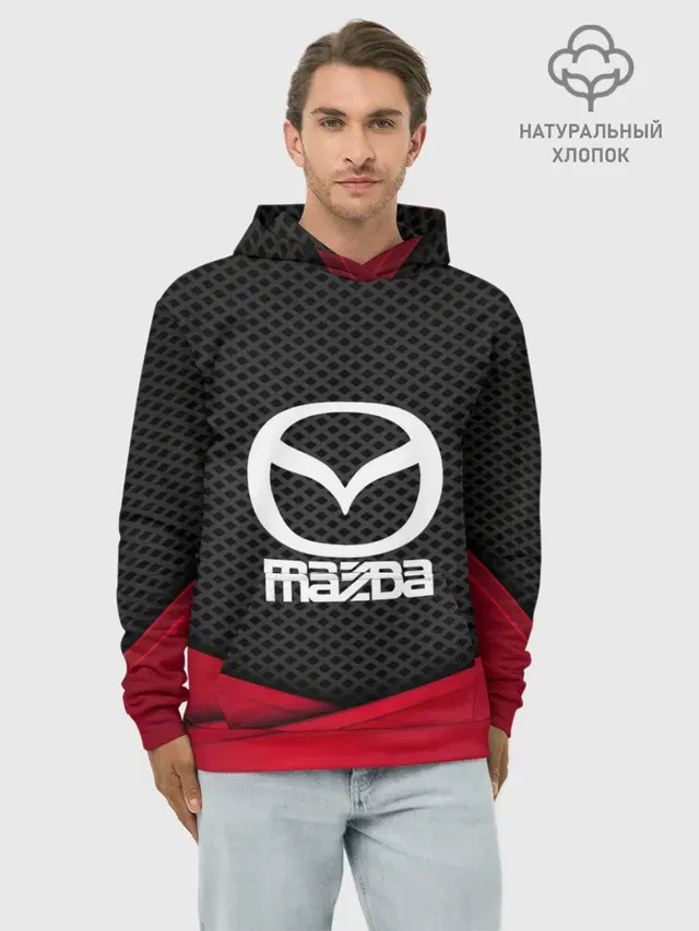 Худи мужской базовый хлопок с принтом «Mazda»