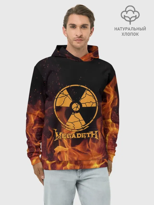 Худи мужской базовый хлопок с принтом «Megadeth»